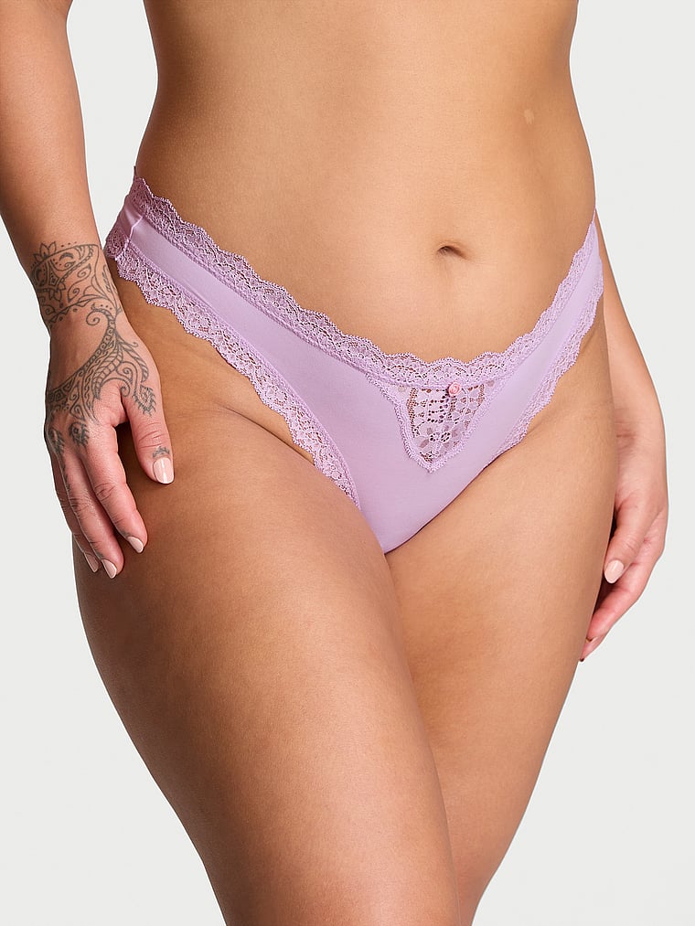 Dream Angels Lace-Trim Thong Panty Lace Trim