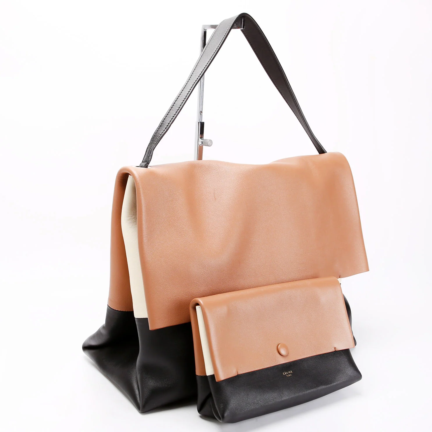 CELINE All Soft With Pouch Shoulder Leather Brown/Black