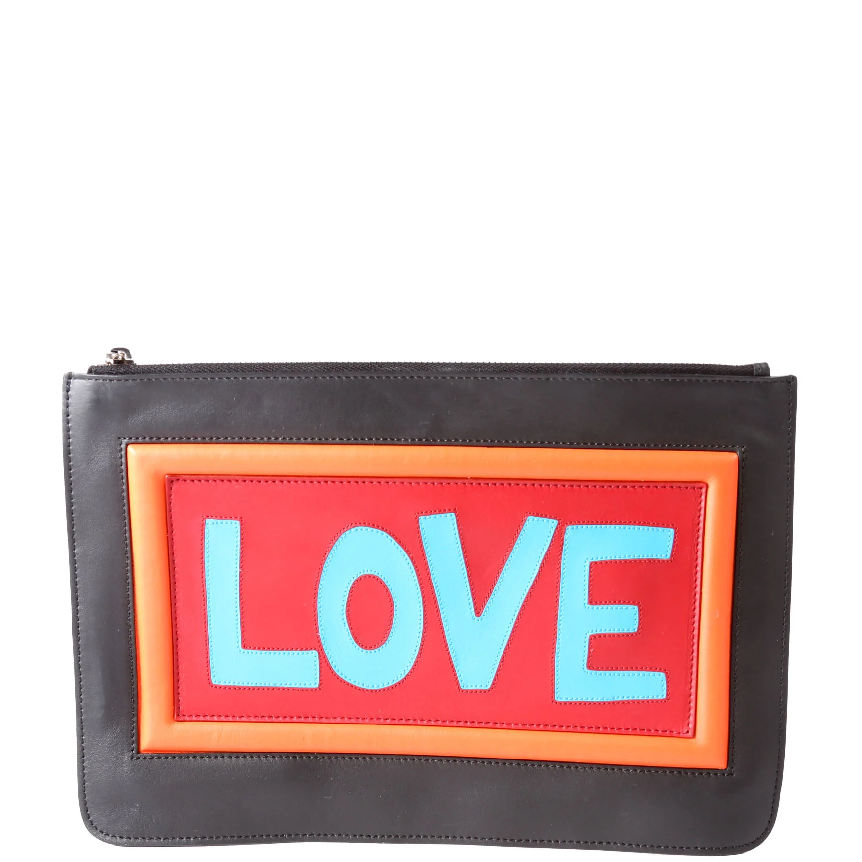 FENDI 7N0078 Love Clutch Black/Multicolor