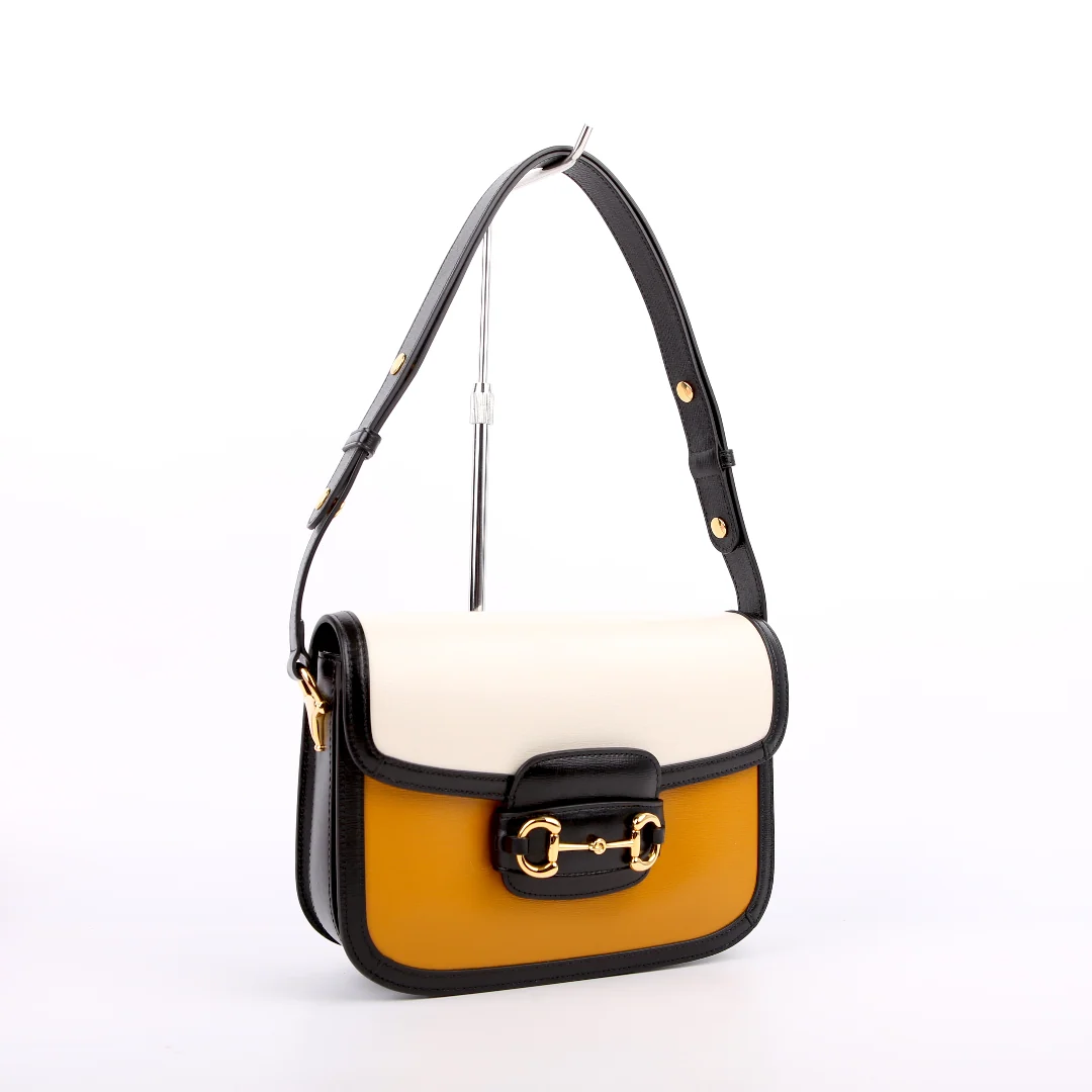 GUCCI 602204 Horsebit 1955 Leather Shoulder Bag Multicolor