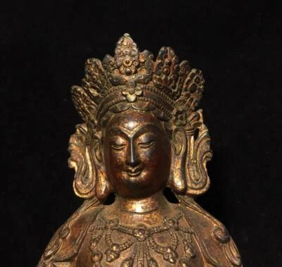 28CM Old Chinese Bronze Statue Buddha CK223
