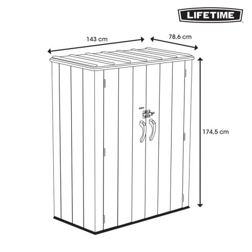 LIFETIME - Armoire de rangement PEHD imitation bois + plancher - 1.94 m3