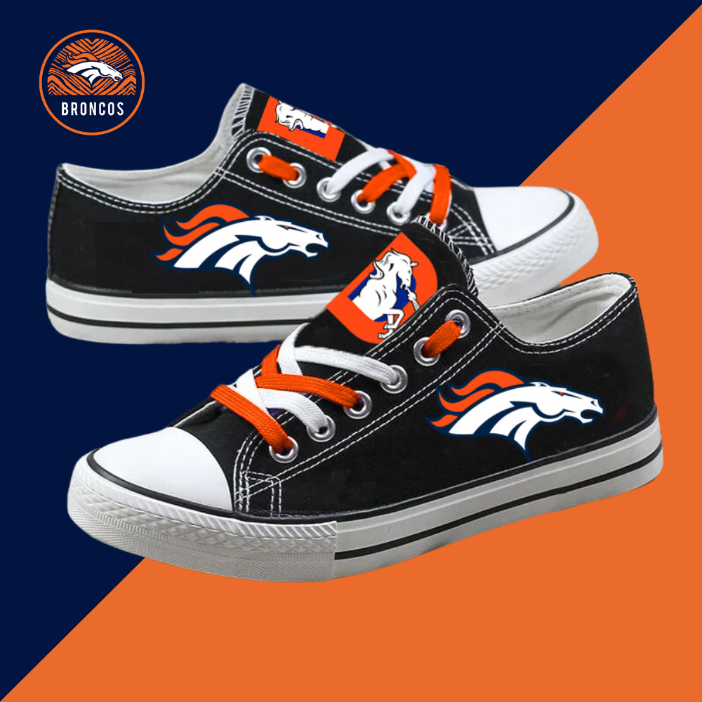 Casual printed low-top canvas shoes unisex-Denver Broncos