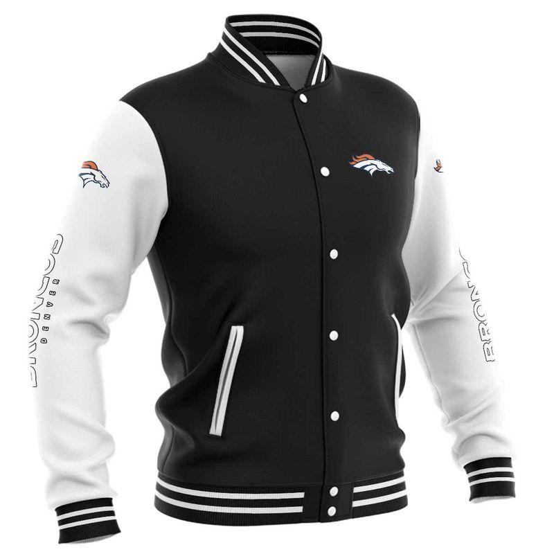 (4 Colors Available)Denver BroncosLimited Edition Buttoned Baseball Jacket-Denver Broncos