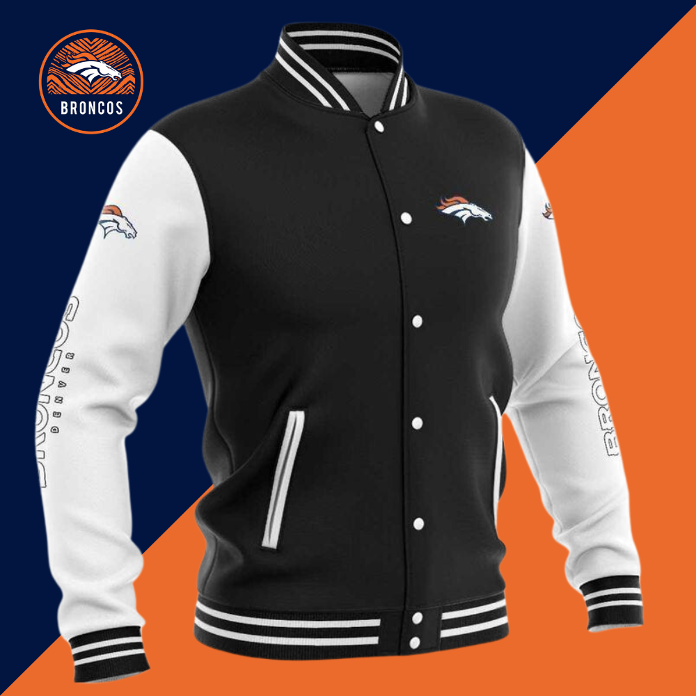 (4 Colors Available)Denver BroncosLimited Edition Buttoned Baseball Jacket-Denver Broncos