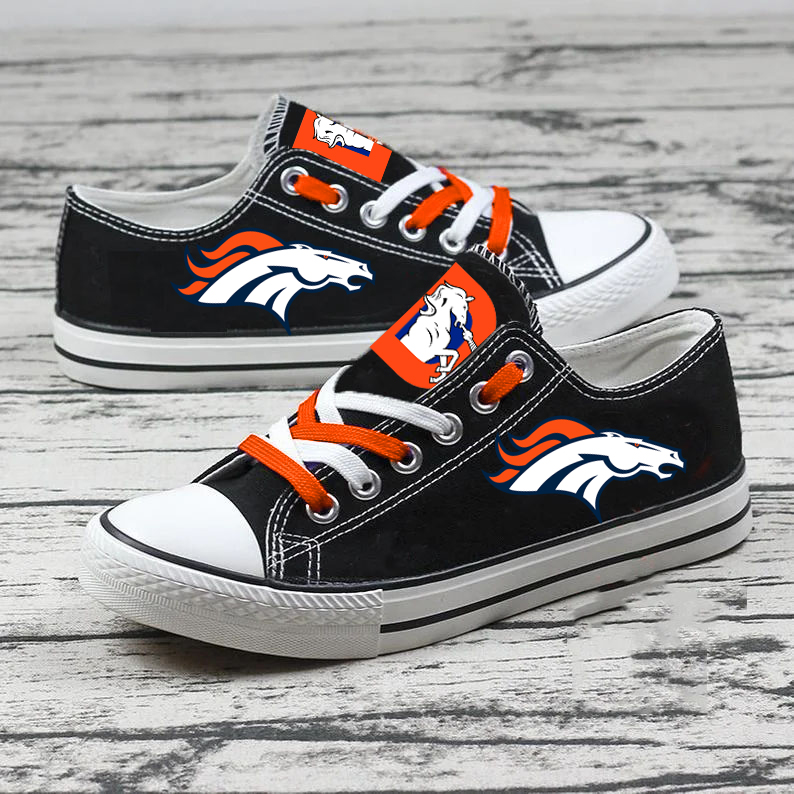 Casual printed low-top canvas shoes unisex-Denver Broncos