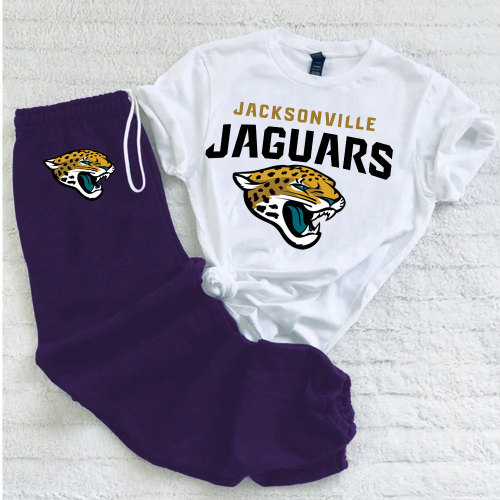 Two-piece Casual printed pants suit-Jacksonville Jaguars