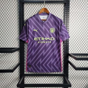 2023-2024 Manchester City Purple GoalkeeperFootball Shirt 1:1 Thai Quality