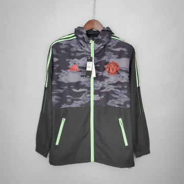 2021/2022 Manchester United Jersey Windbreaker Black And Grey CamouflageFootball Shirt 1:1 Thai Quality