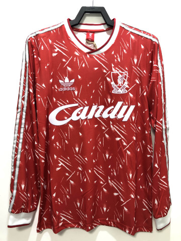 1989-1991 Retro Long Sleeve Liverpool Home Football Shirt 1:1 Thai Quality