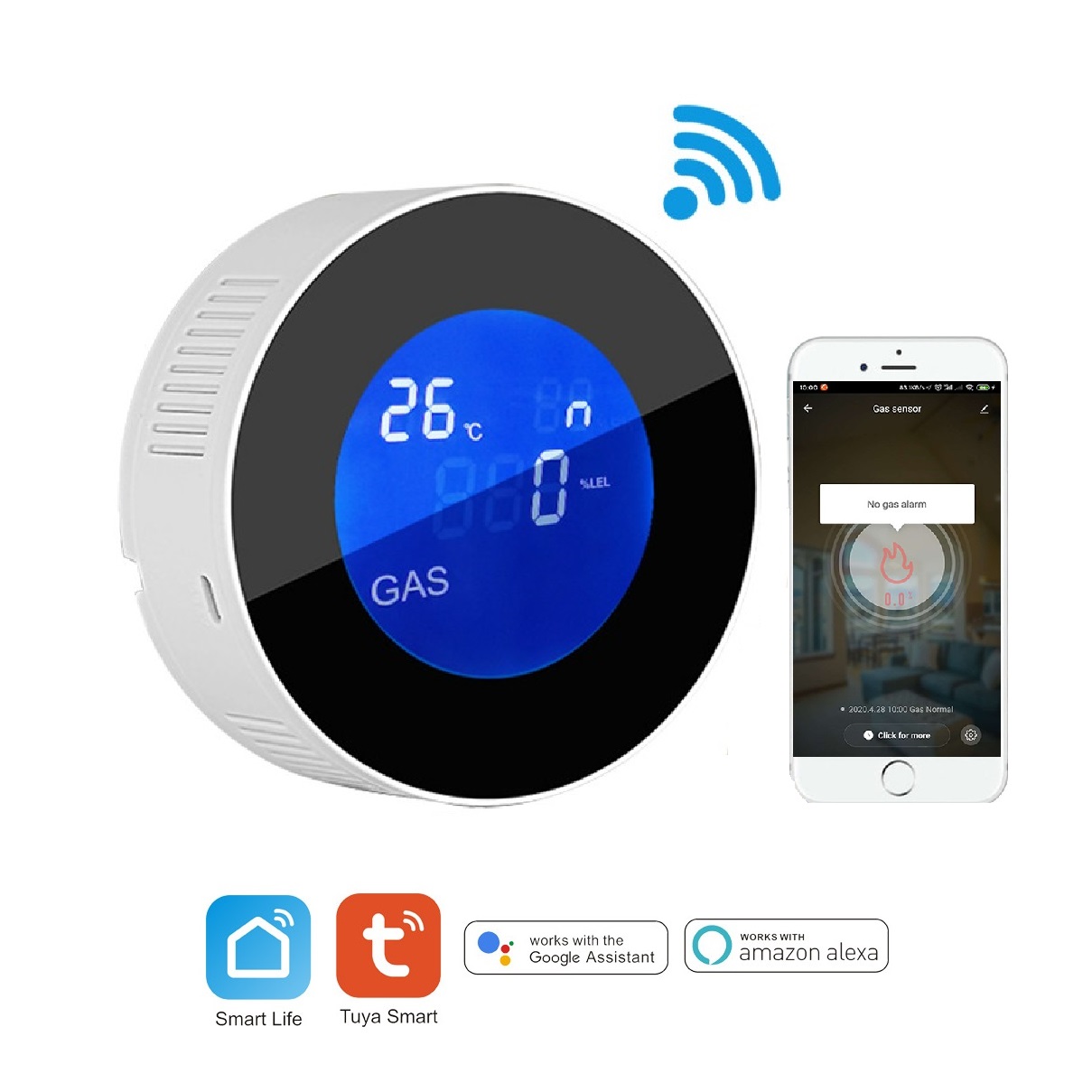 智能风口wifi气体探测器