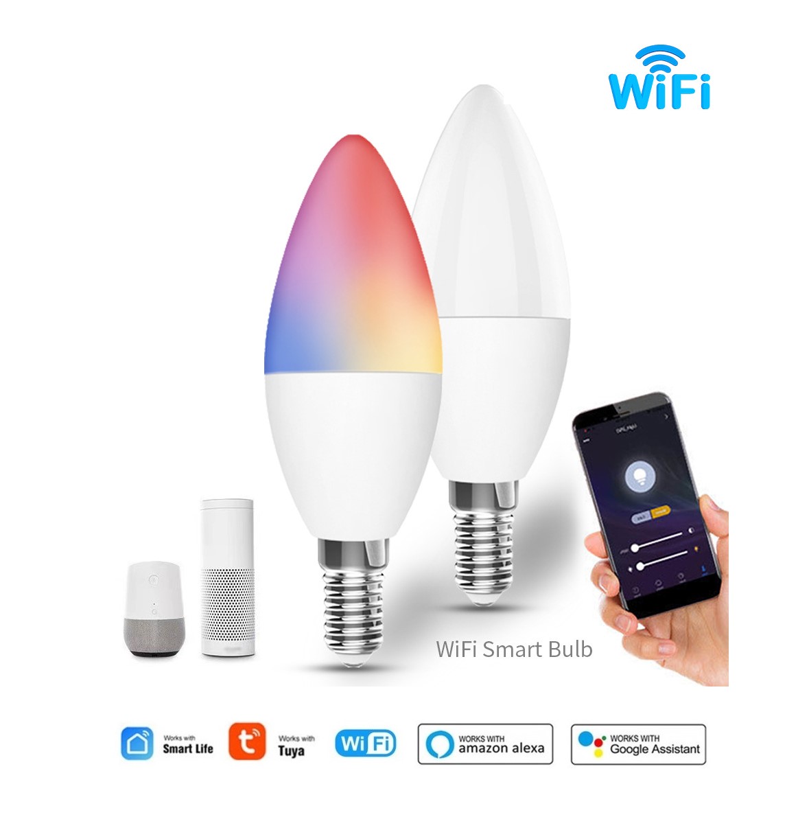 Graffiti WiFi/Bluetooth dual-mode Led candle bulb