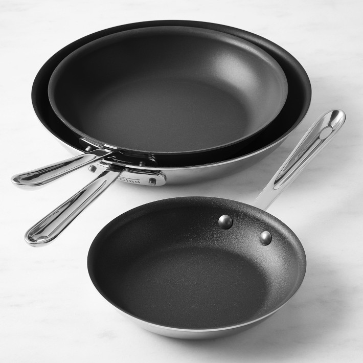All-Clad D5® Stainless-Steel Nonstick 3-Piece Fry Pan Set