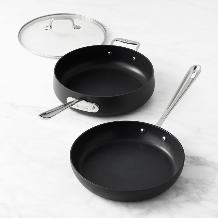 All-Clad HA1 Hard Anodized Nonstick Covered Sauté & Fry Pan 3-Piece Cookware Set