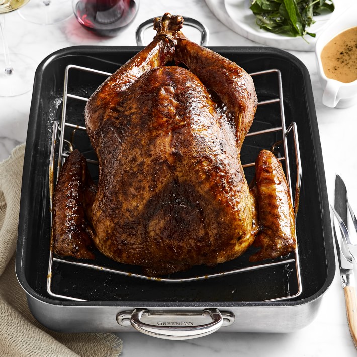 GreenPan™ Premiere Stainless-Steel Ceramic Nonstick Roaster, 16