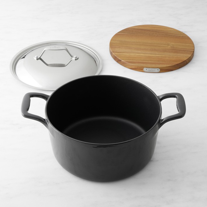 All-Clad Enameled Cast Iron Dutch Oven with Trivet, 6-Qt.