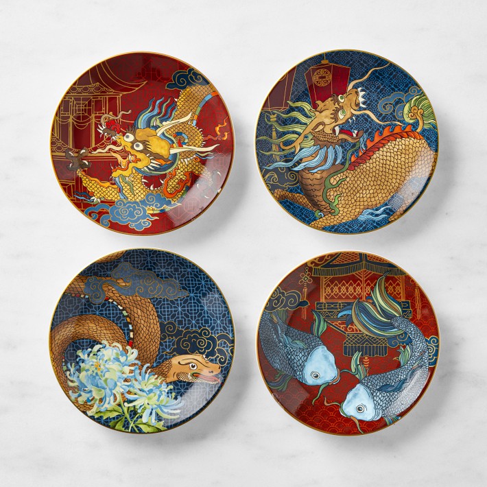 Lunar Appetizer Plates, Set of 4