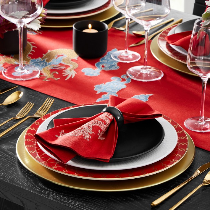 Lunar Dragon Embroidered Table Runner
