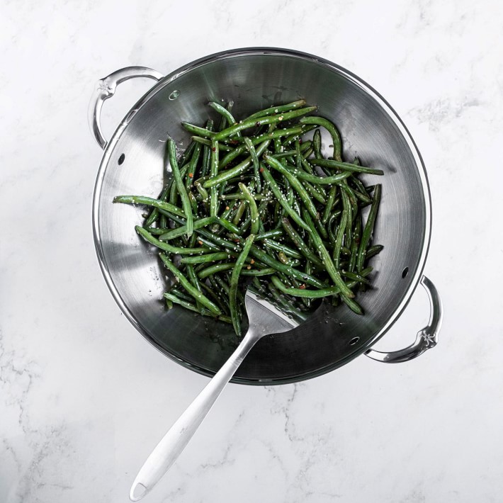 Hestan ProBond Professional Clad Stainless-Steel Covered Wok with Helper Handles, 14