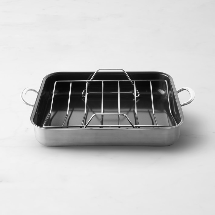 GreenPan™ Premiere Stainless-Steel Ceramic Nonstick Roaster, 16