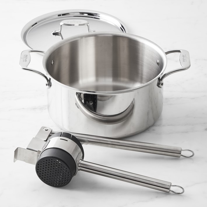 All-Clad D5® Stainless-Steel Stock Pot and Potato Ricer Set, 8-Qt.