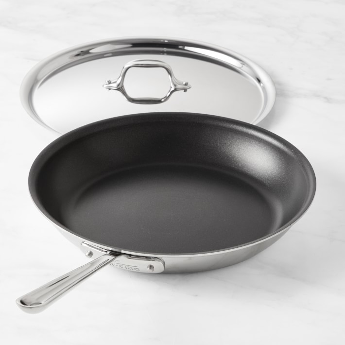 All-Clad D3® Triply Stainless-Steel Nonstick Covered Fry Pan, 12