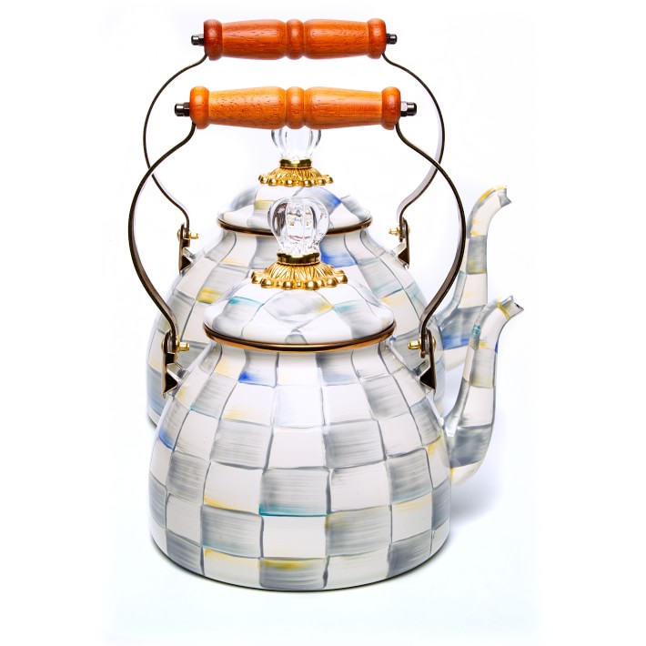 MacKenzie-Childs Sterling Check Tea Kettle