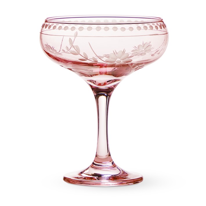 Vintage Etched Coupe Glasses