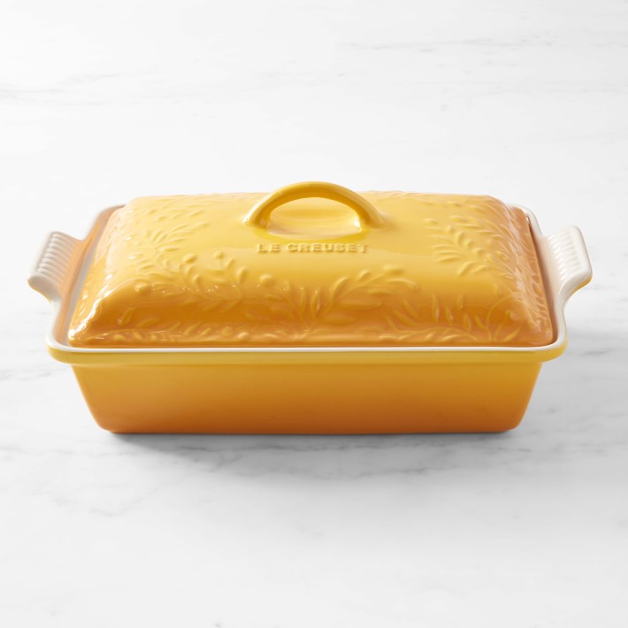 Le Creuset Olive Branch Heritage Stoneware Rectangular Covered Casserole, 4-Qt.