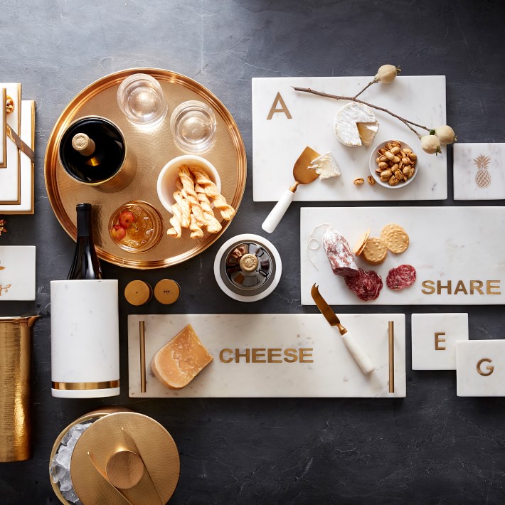 Marble & Brass Salt & Pepper Shakers