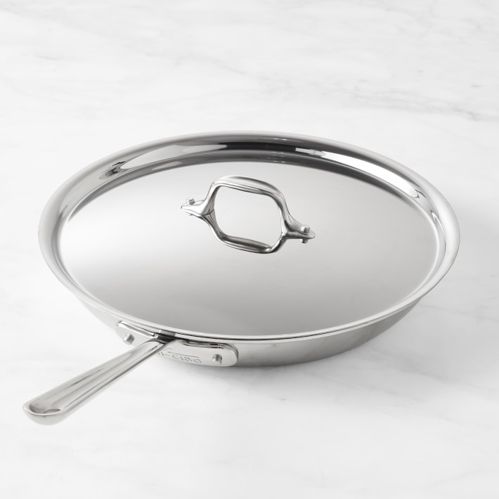 All-Clad D3® Triply Stainless-Steel Nonstick Covered Fry Pan, 12