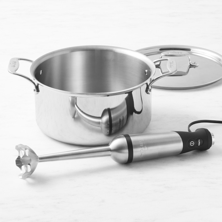 All-Clad D5® Stainless-Steel Stock Pot with Immersion Blender, 8-Qt.