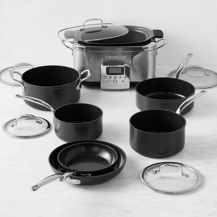GreenPan™ Premiere Hard Anodized Ceramic Nonstick 10-Piece Cookware Set with Slow Cooker