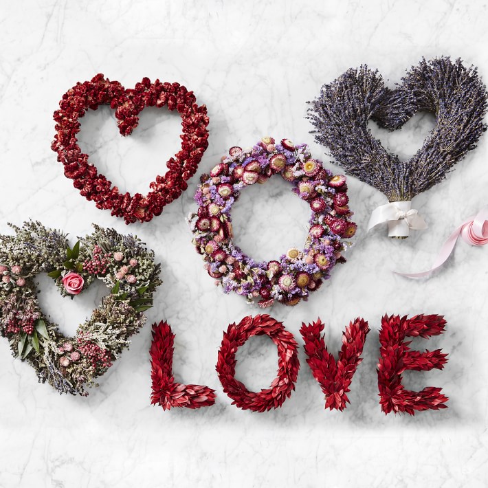 Pink Rose Garden Heart Live Wreath, 15