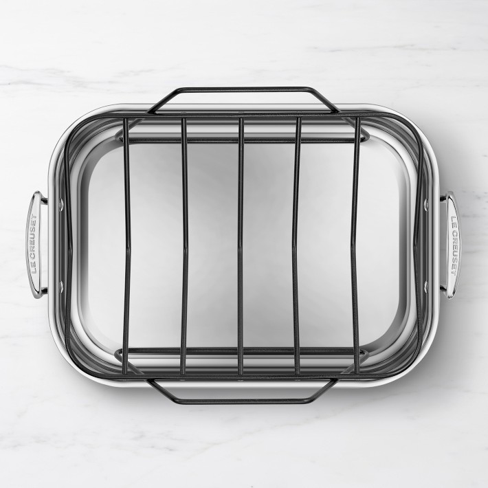 Le Creuset Stainless-Steel Roasting Pan with Nonstick Rack