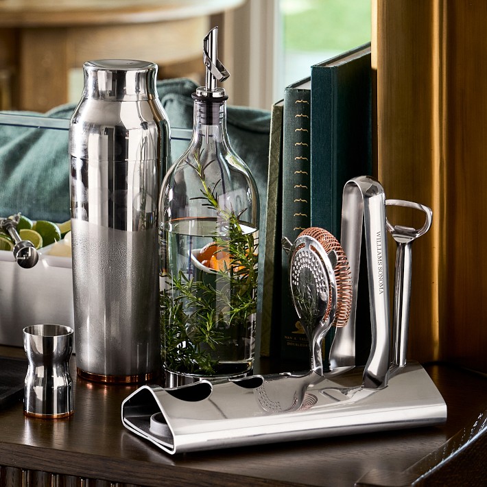 Williams Sonoma Signature Bar Tools with Stand & Cocktail Shaker, Set of 8