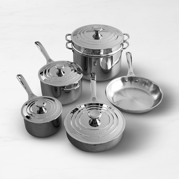 Le Creuset Stainless-Steel 10-Piece Cookware Set