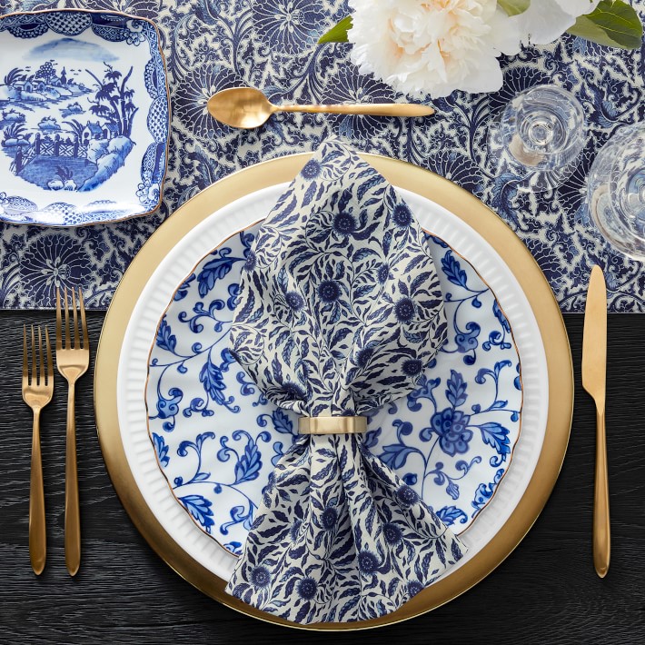 Marlo Thomas x Williams Sonoma Blue Dinner Napkins, Set of 4