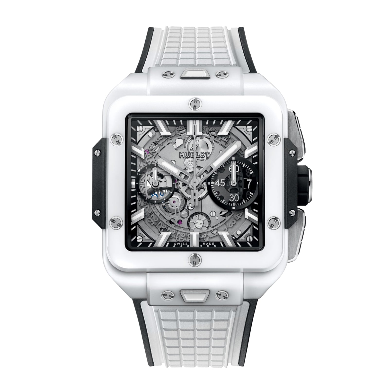 Hublot Square Bang Unico White Ceramic Men's
