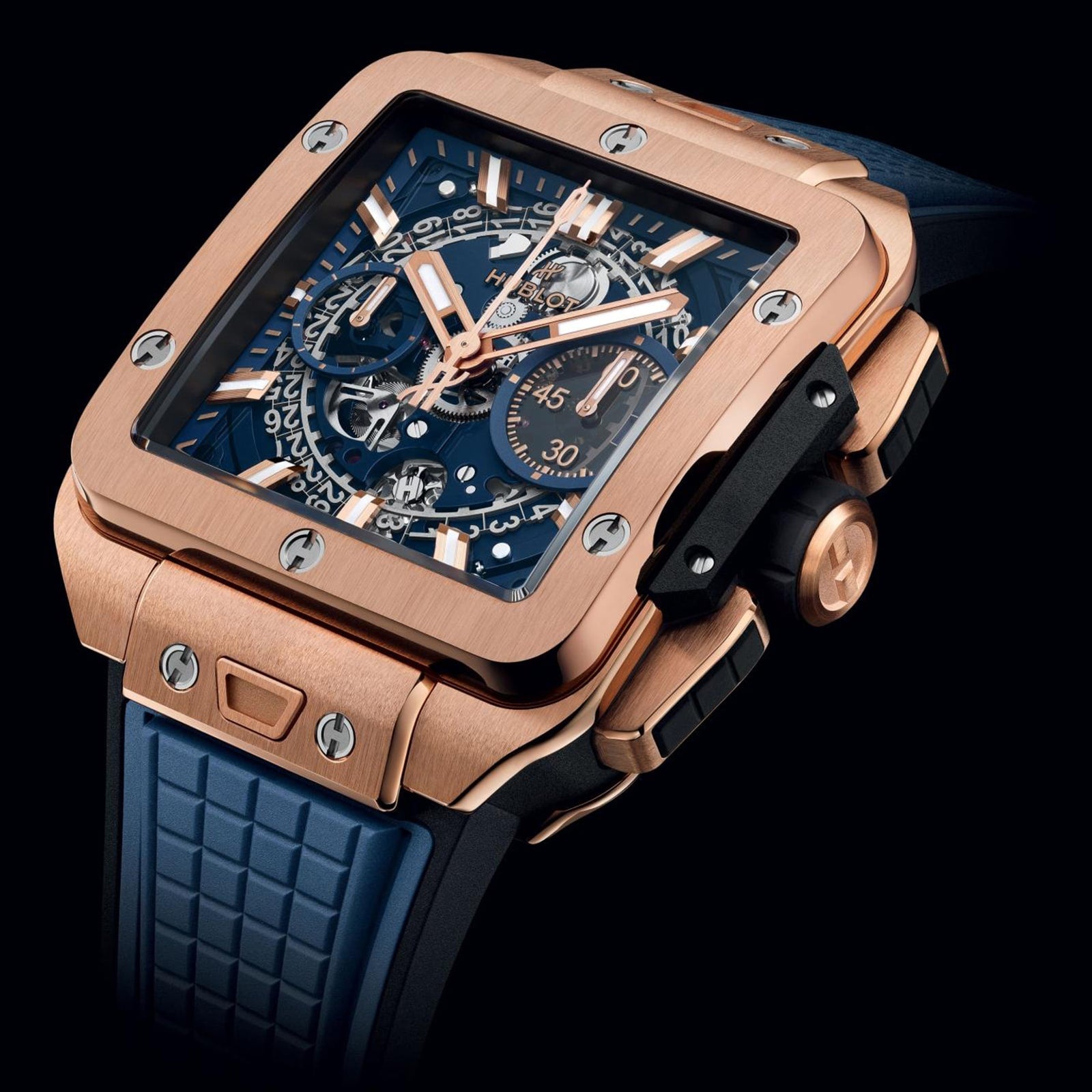 Hublot Square Bang Unico King Gold Blue Men's