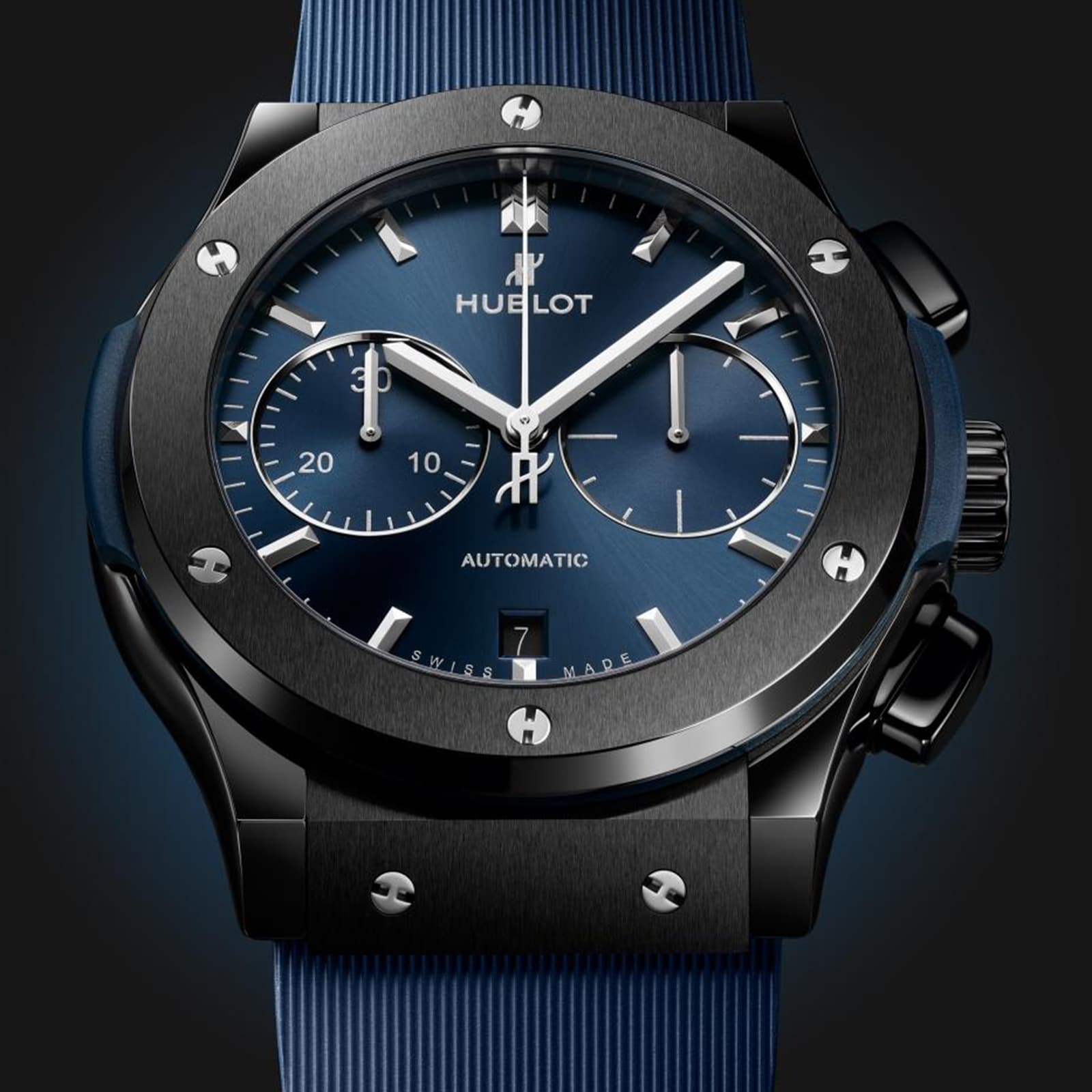 Hublot Classic Fusion Ceramic Blue Chronograph Men's
