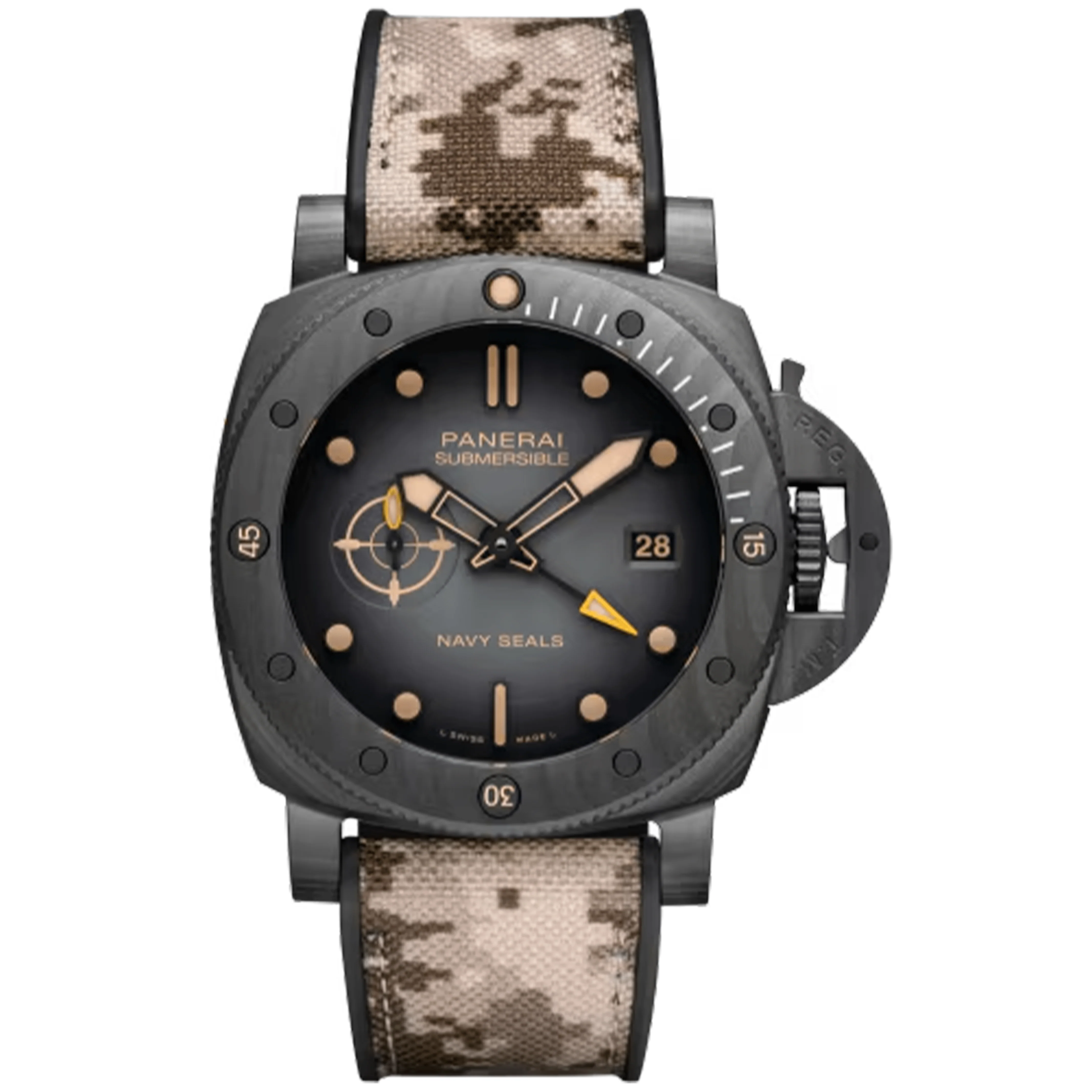 PANERAI Submersible QuarantaQuattro GMT Navy SEALs Carbotech™ PAM01513 Boutique Exclusive Men's