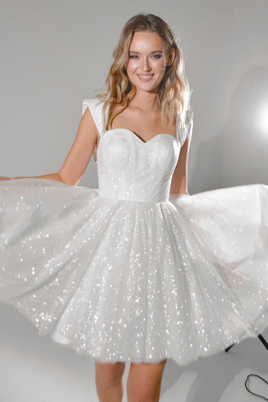Short Sparkly Wedding Dress Milana