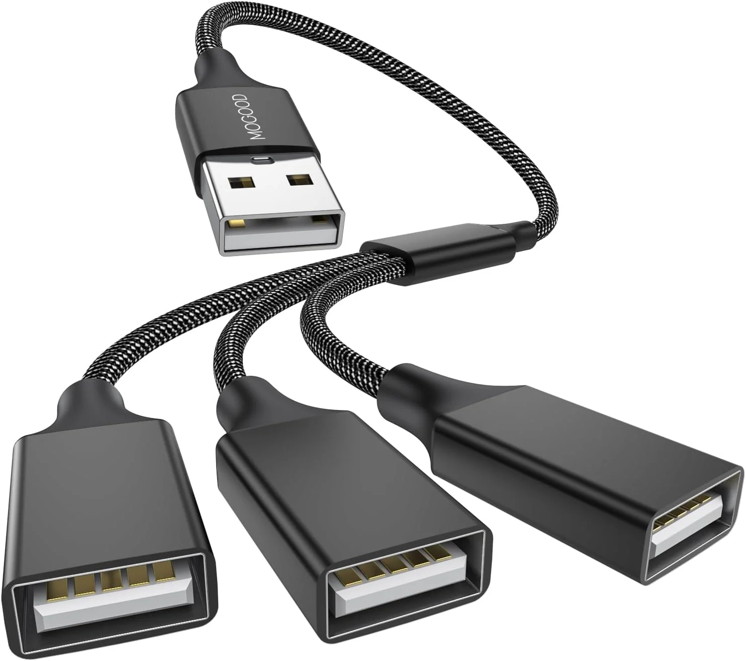 3 in 1 USB Splitter Cable, Portable USB 2.0 Hub for Charging, Data Transfer, Laptop, Mac