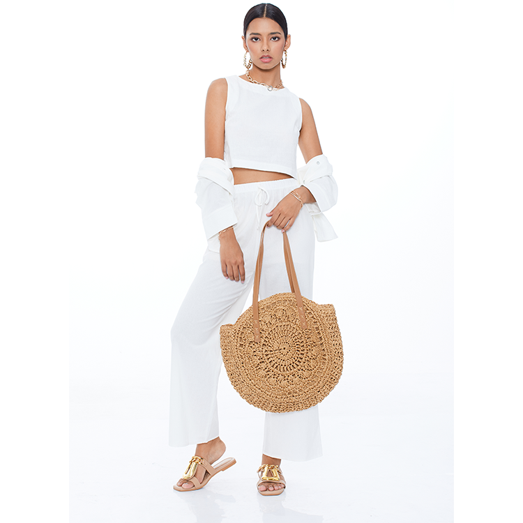 Flaxmaker Fashion One Shoulder Straw Bag