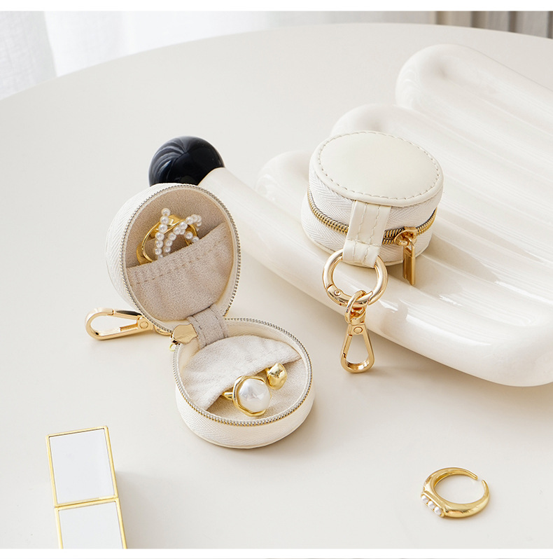 Portable mini jewelry box simple travel jewelry box bag pendant earrings ring storage box