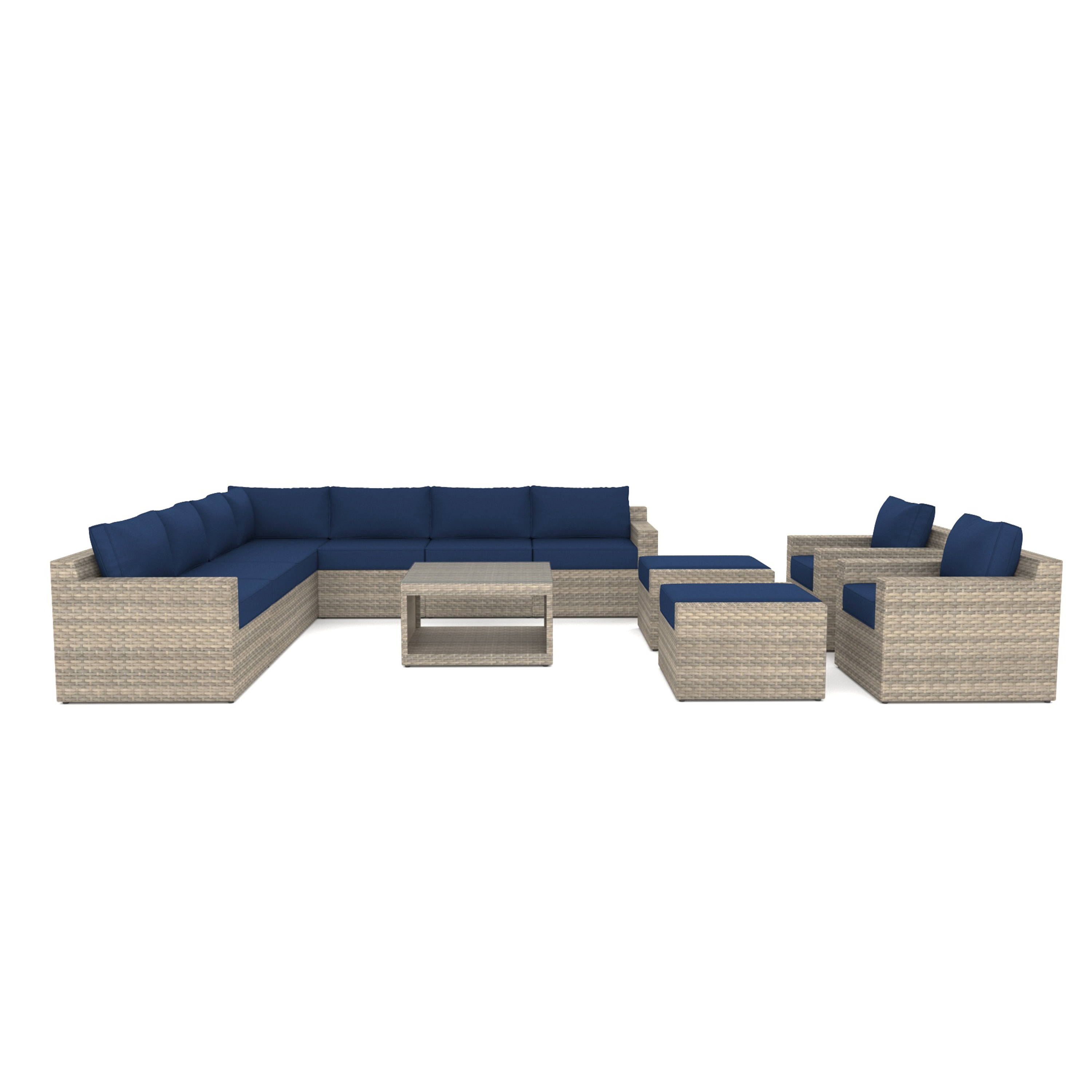 12 Piece Wicker Sectional