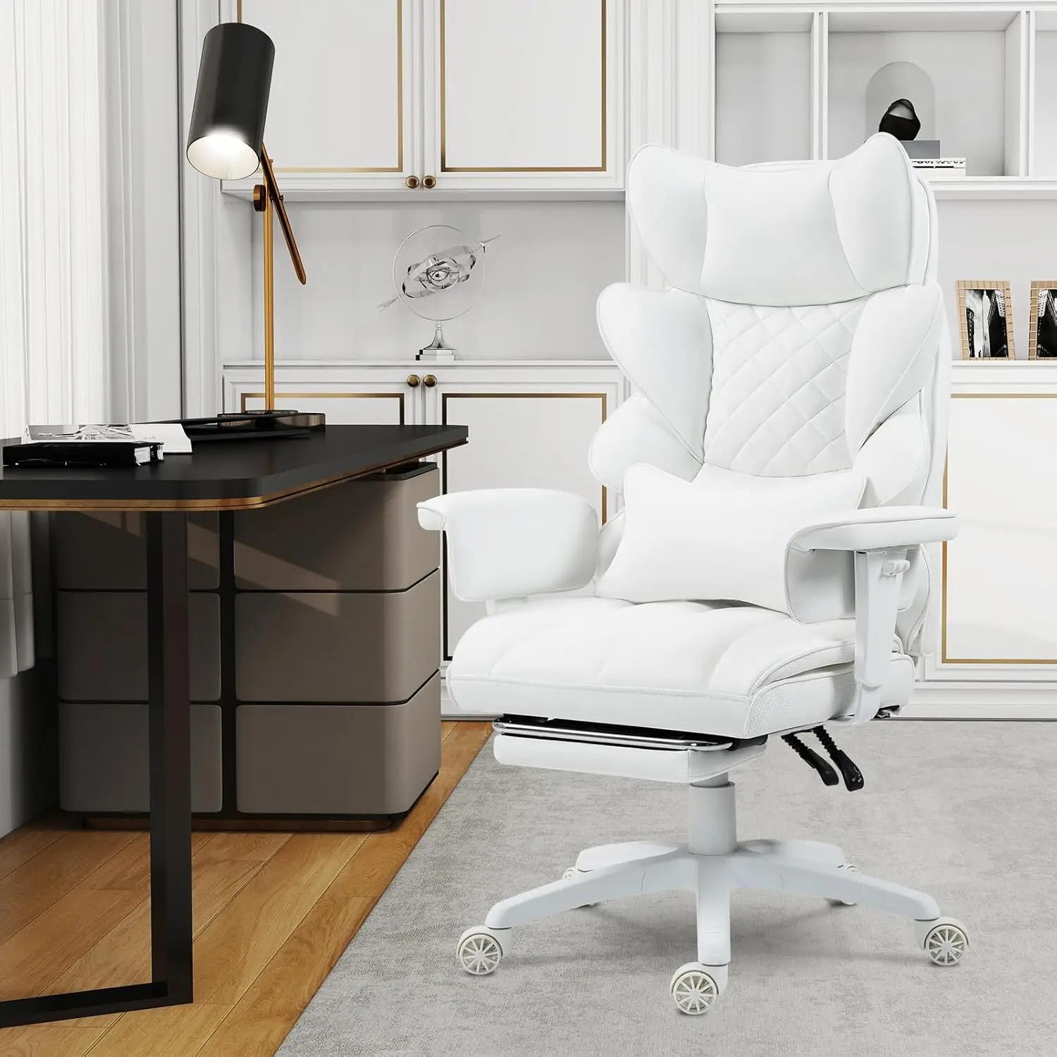 EXECUTIVE OFFICE SERIES 66BG (PU Leather, White)