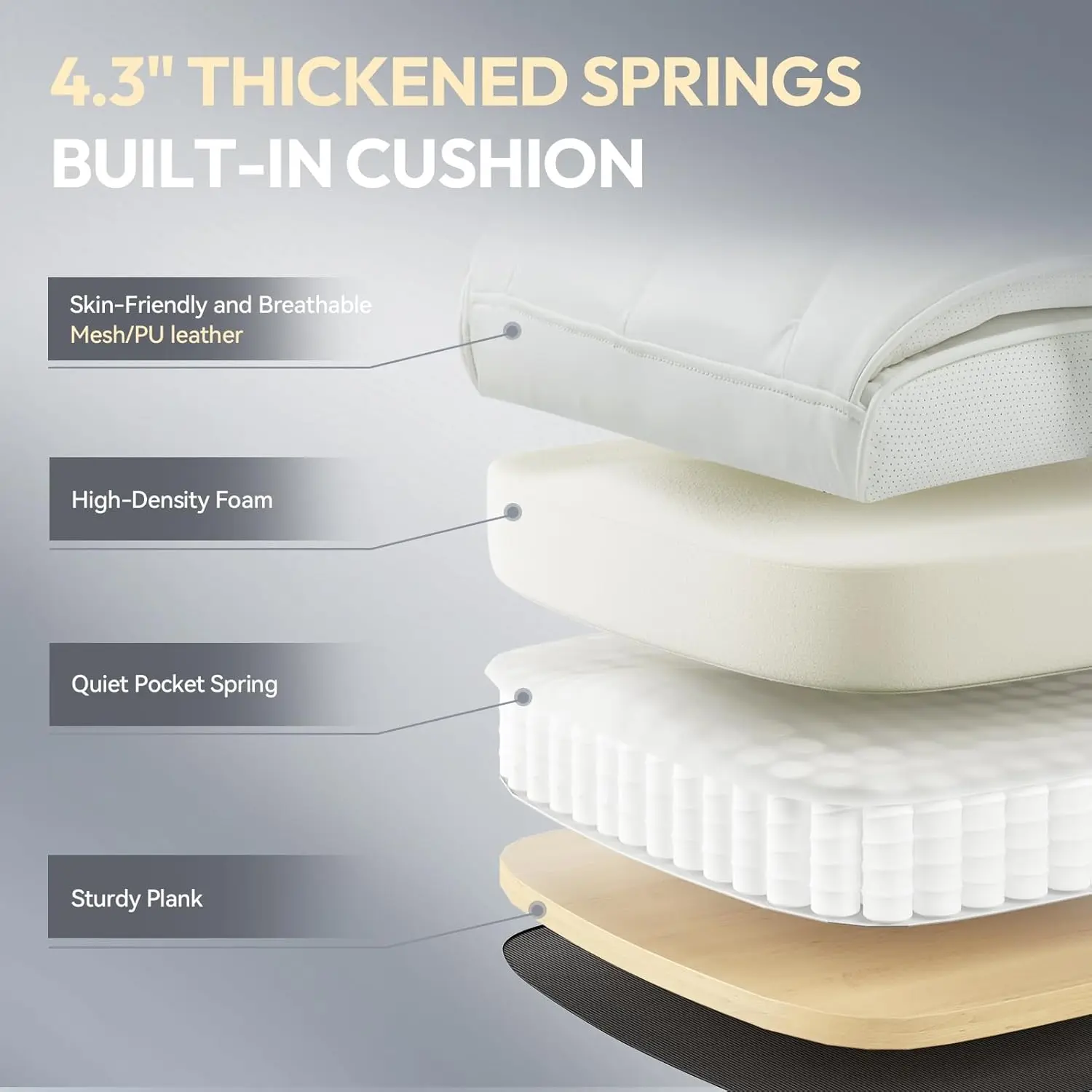 EXECUTIVE OFFICE SERIES 66BG (PU Leather, White)