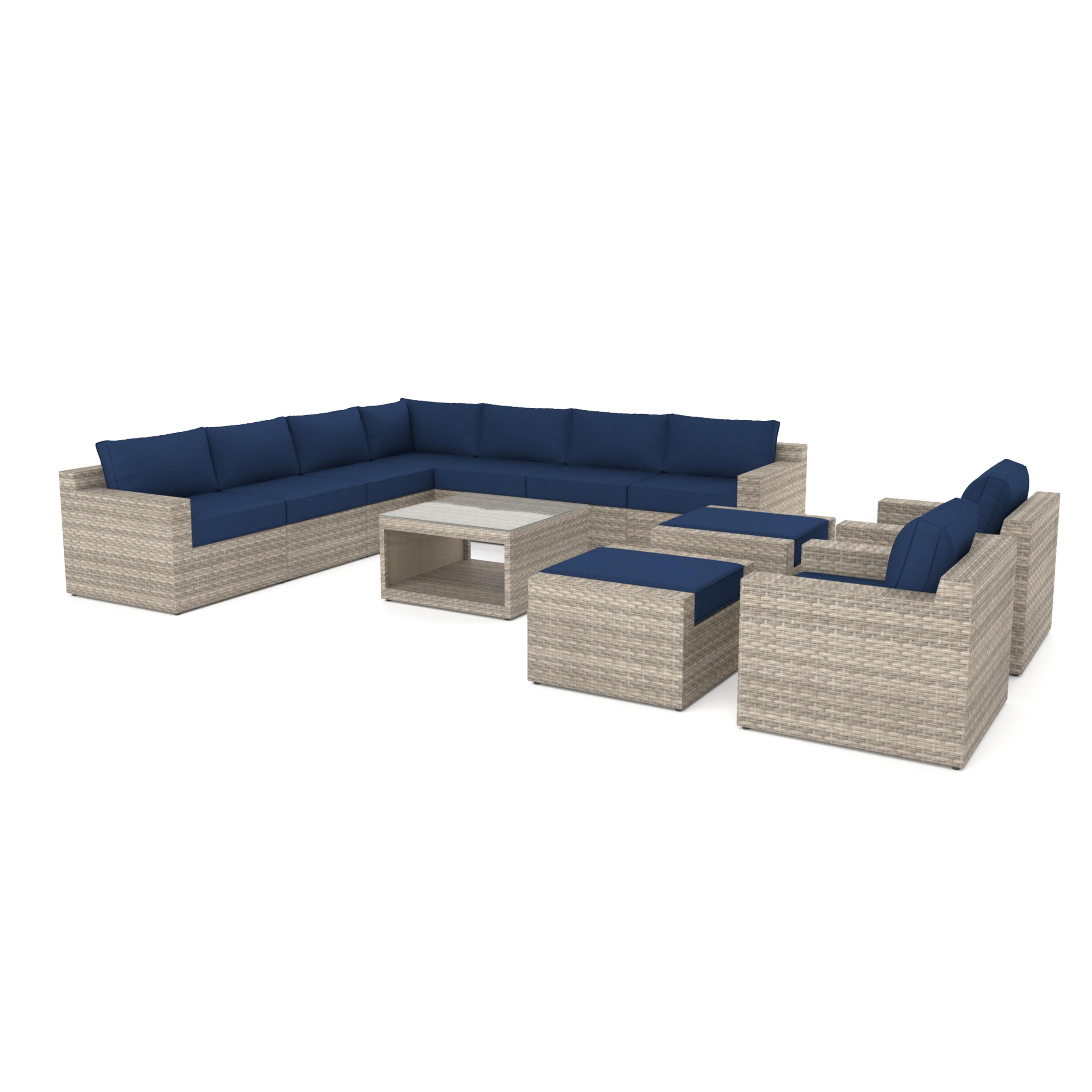 12 Piece Wicker Sectional